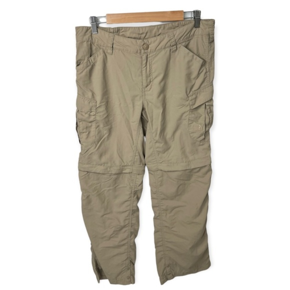 North Face Women's Convertible Pants Medium Beige Khaki Nylon Hiking 34x31